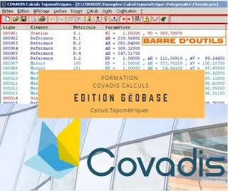 édition geobase, geobase covadis, éléments géobase, calculer les points, calcul topométriques, points topographique, rattachement, altimétrique, station, covadis geobase.