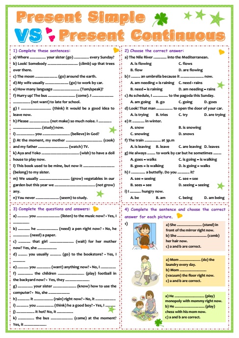 Ozela Kate: Worksheet for Children and Beginner - Tenses (P13-19)