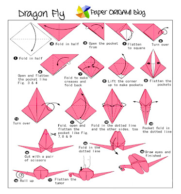 Folding diagram of Dragon Fly