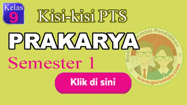 Kisi-Kisi UTS / PTS Prakarya Kelas 9 Semester 1 K13