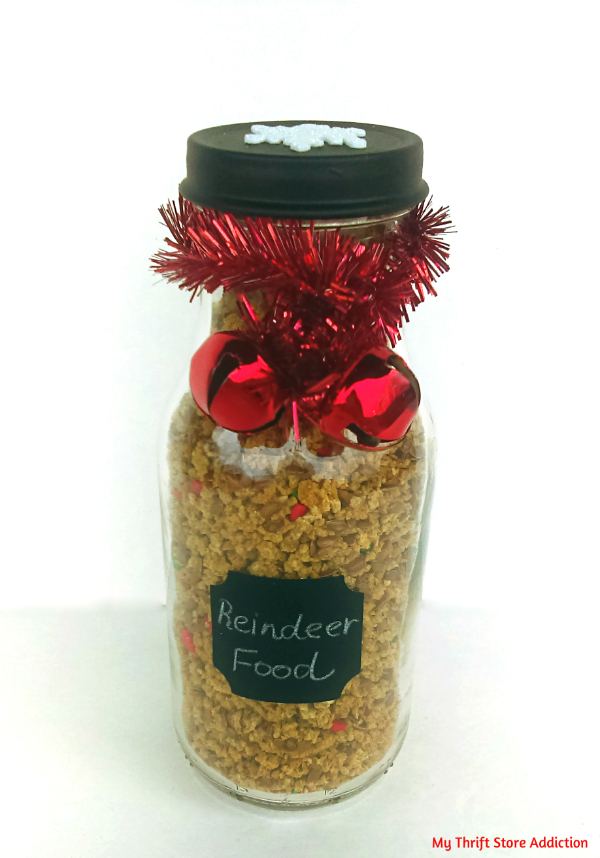 upcycled gift bottle reindeer food