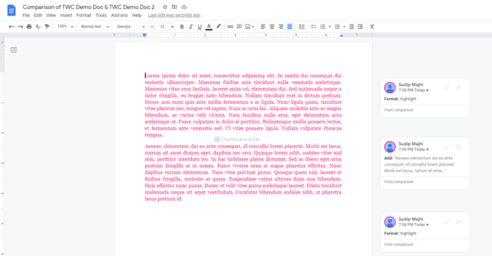 วิธีเปรียบเทียบสองเอกสารใน Google Docs