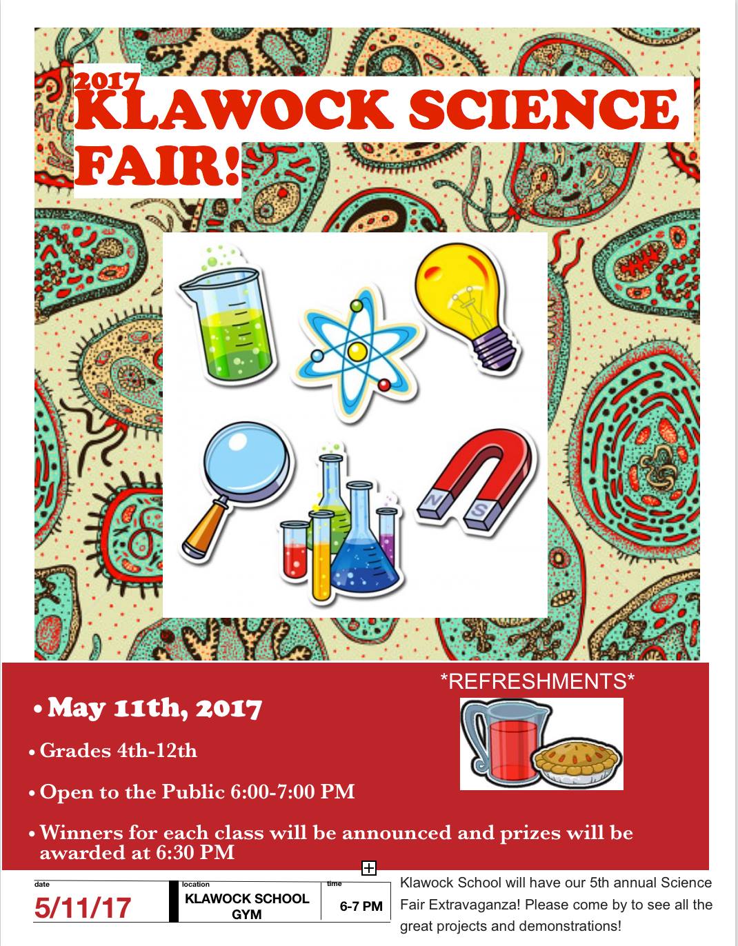 Klawock School Science Fair May 11th, 2017! P.O.W. Report