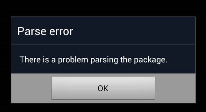 Parse Error | There was a problem parsing the package