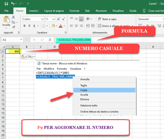 generare numeri casuali con Excel generare numeri casuali con Excel