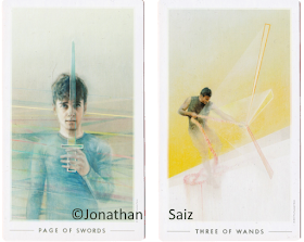 Fountain Tarot Page of Swords Three of Wands