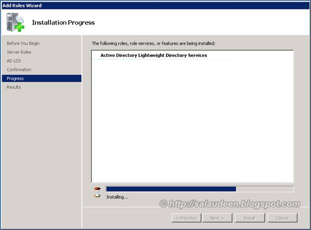 Installing Active Directory Lightweight Directory Services Role Installing Active Directory Lightweight Directory Services Role