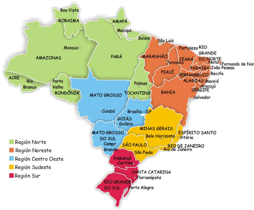 Штат в бразилии 5. Штаты Бразилии на карте. Порту Алегри на карте Бразилии. Параиба штат Бразилия. Сеара административное деление Бразилии.