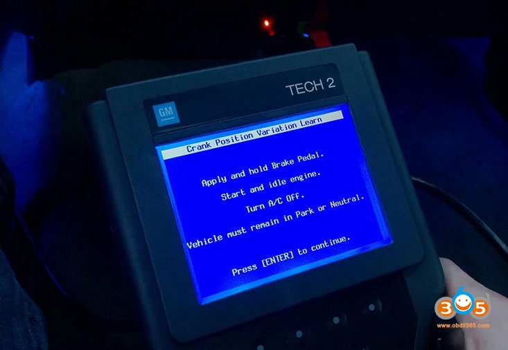 GM Tech2 Crankshaft Position Variation Learn Guide Auto Diagnostic