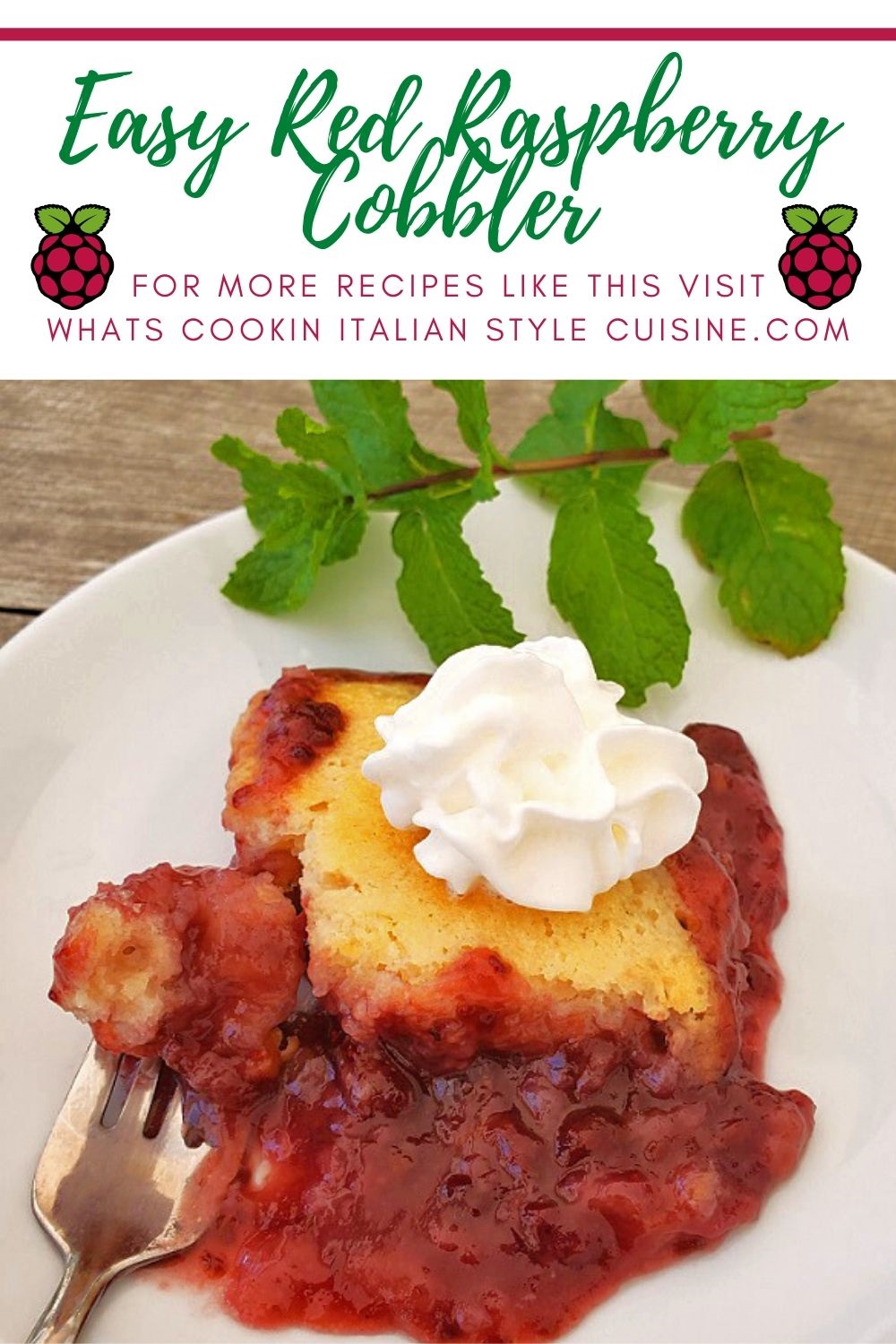 Easy Red Raspberry Cobbler | What's Cookin' Italian Style Cuisine