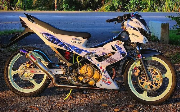 Modifikasi Satria Fu Warna Putih Polos, Original, Doff, Mutiara