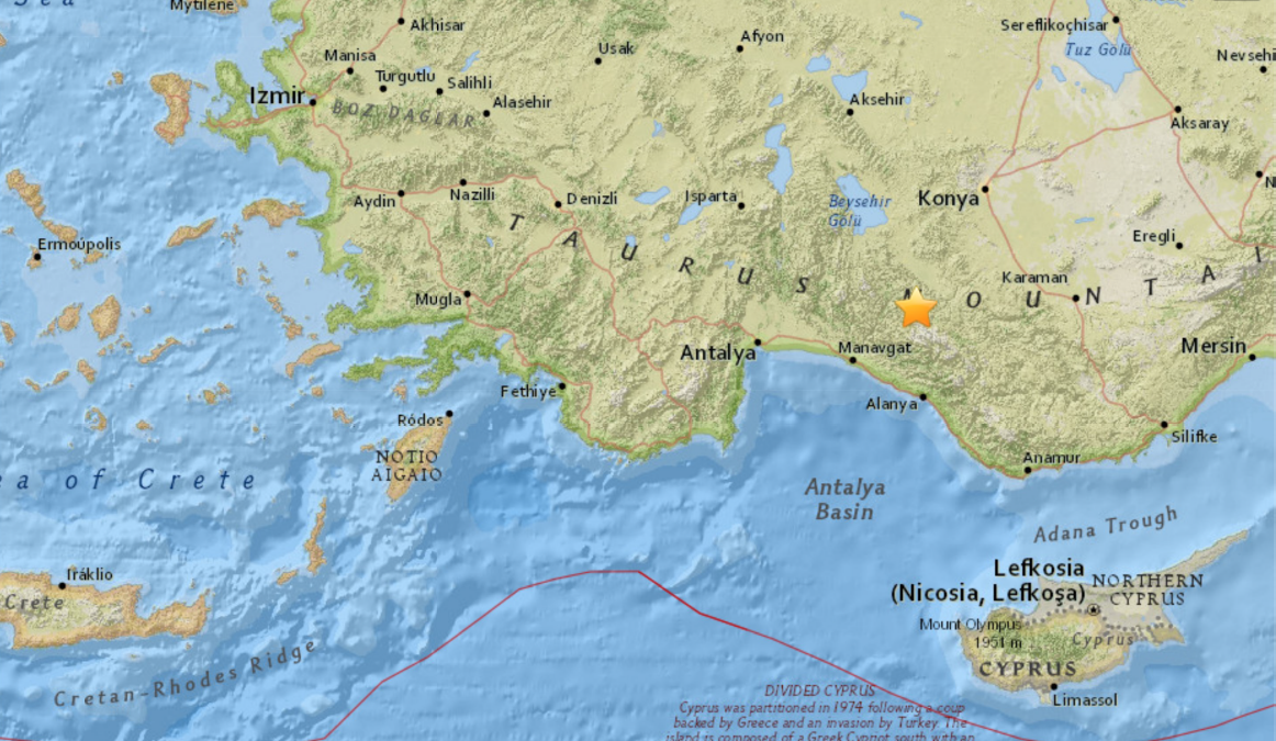Sciency Thoughts Magnitude 4.8 Earthquake in Antalya Province, Turkey.