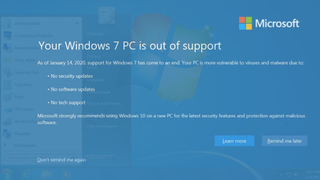 Microsoft hentikan Dukungan Windows 7