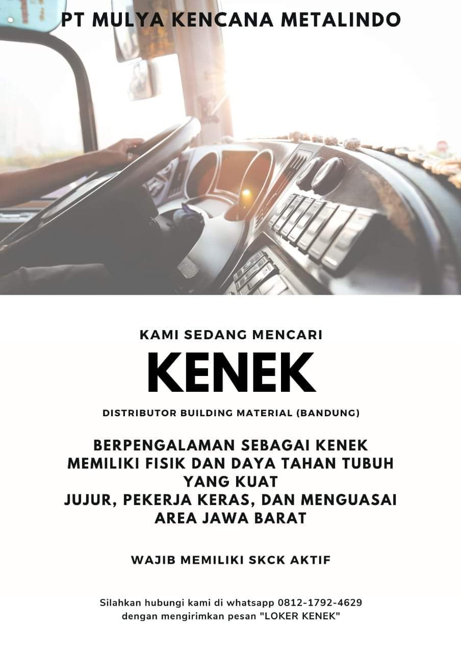 Lowongan Kerja Kenek PT Mulya Kencana Metalindo Bandung
