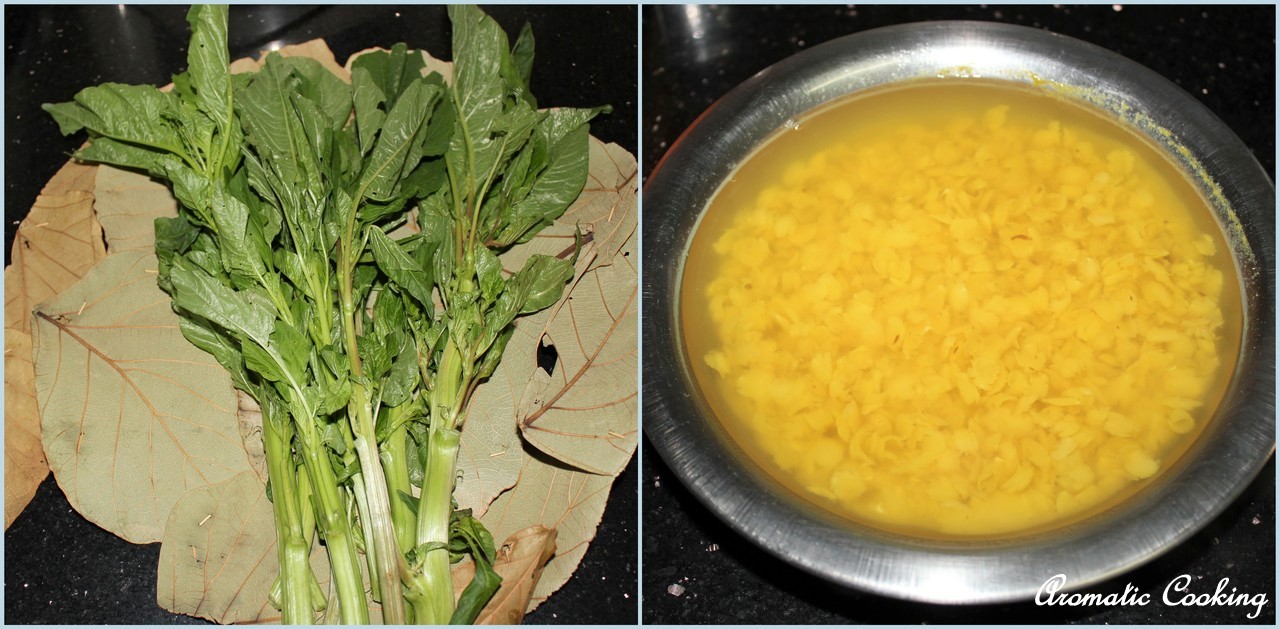 Aromatic Cooking Thotakura Pappu, Amaranth Leaves With Lentils