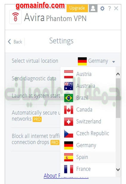 تحميل برنامج إخفاء الهوية على الإنترنت | Avira Phantom VPN Pro 2.32.2.34115