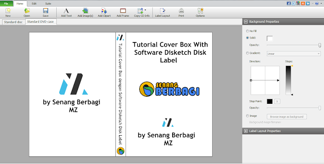 cara print cover box dengan software disketch disk label