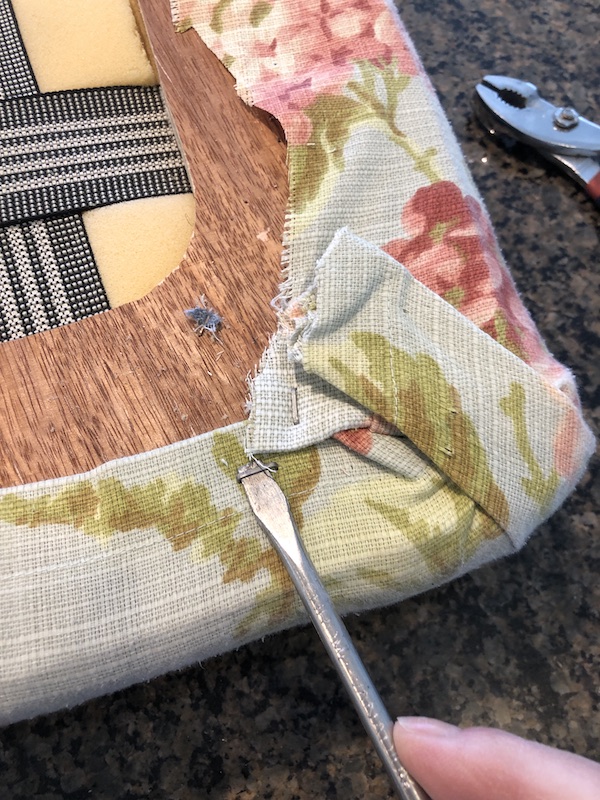 How to reupholster a dining chair seat The Style Sisters