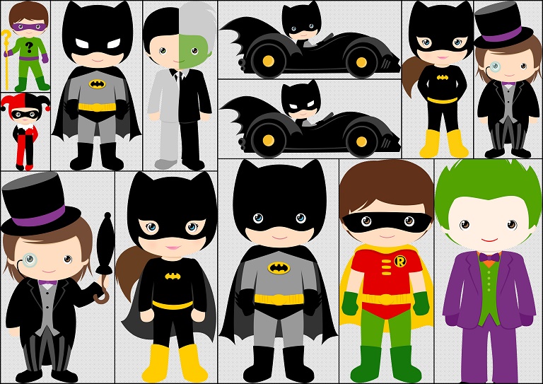 Personajes y Villanos de Batman Niños: Kit Gratis de Scrapbook. - Oh My  Fiesta! Friki