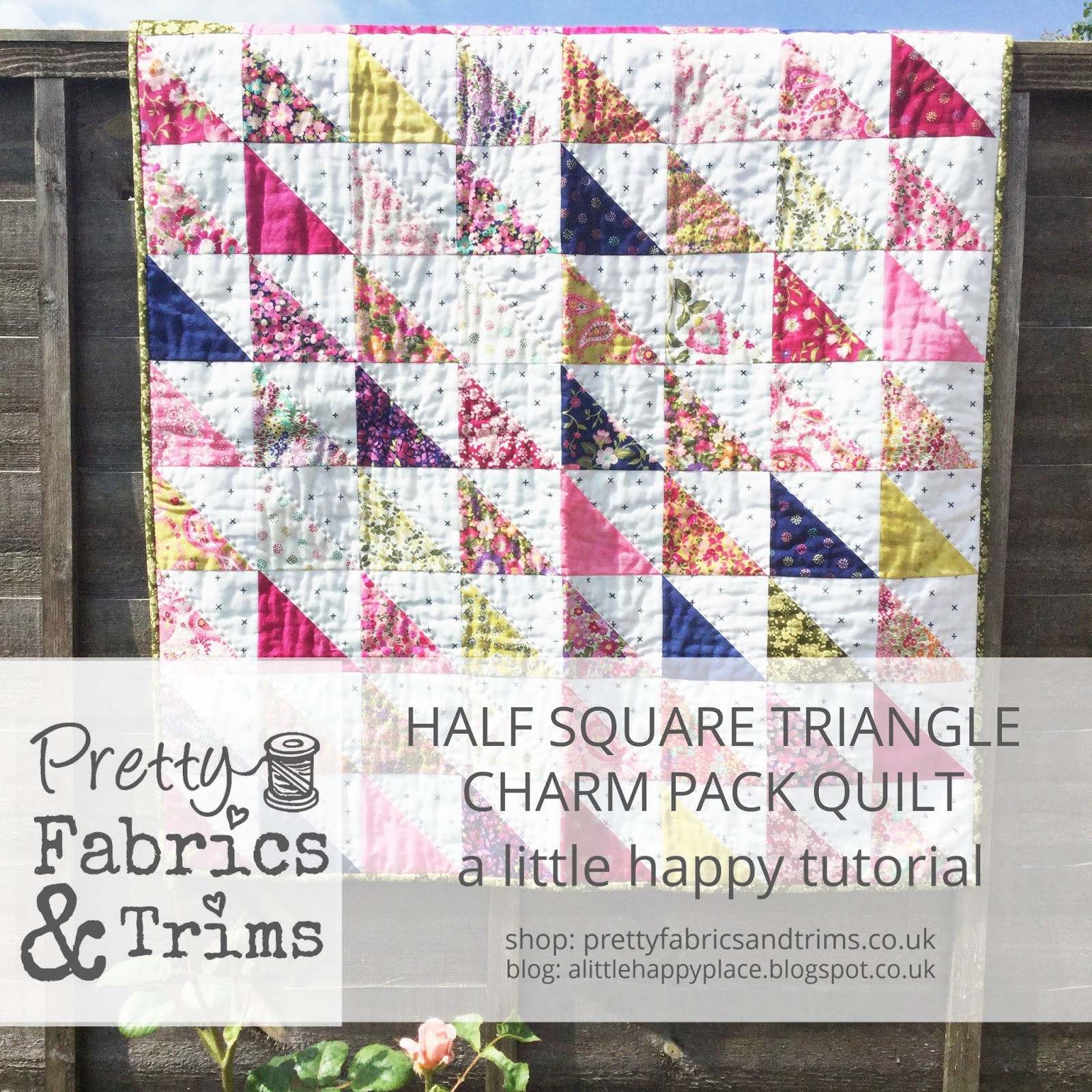 Easy Peasy Charm Square Quilt (Part 2) ~ Half Square Triangle Quilt