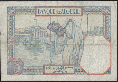 Tunisia 5 Francs  1941 P# 8b