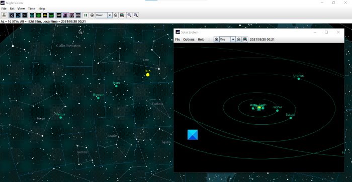 Nachtzicht Planetarium-software