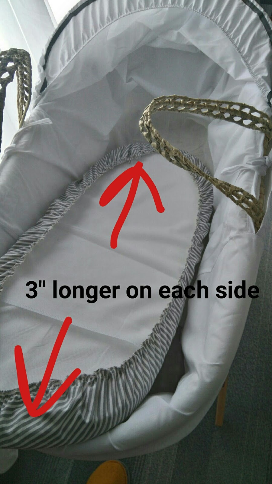 made.by.me* 5 minutes DIY fitted sheet for moses basket