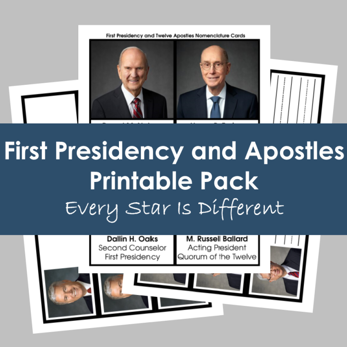 Free First Presidency and Apostles Printable Pack