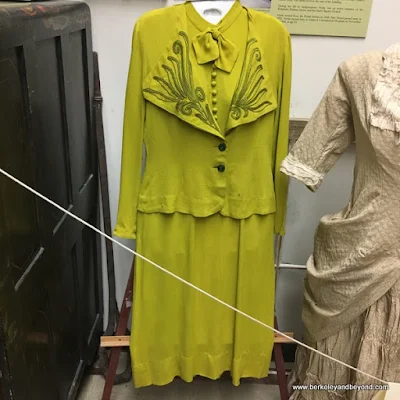 Amelia Earhart's green dress displayed at Eastern California Museum in Independence, California