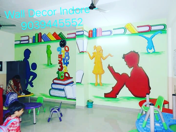 Playschool Wall Painting,Nursery School Wall Painting Artist,School Cartoon Painting Works Wall