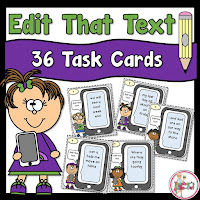  Edit That Text Task Cards for revising sentences 