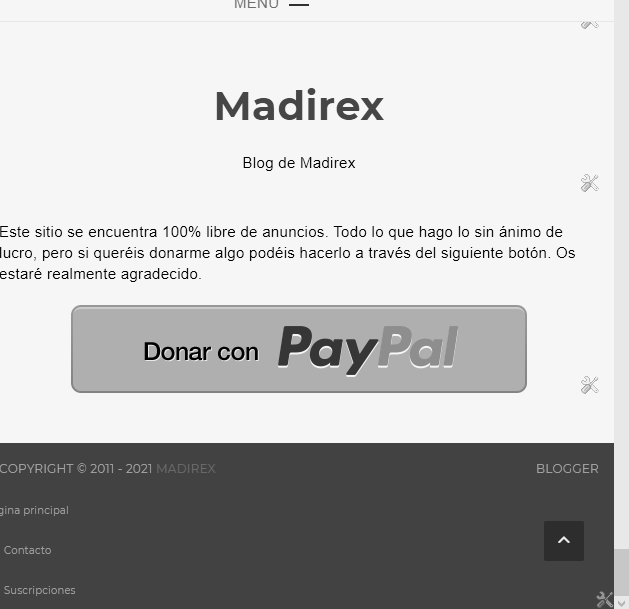 Deslizar por página web de Madirex