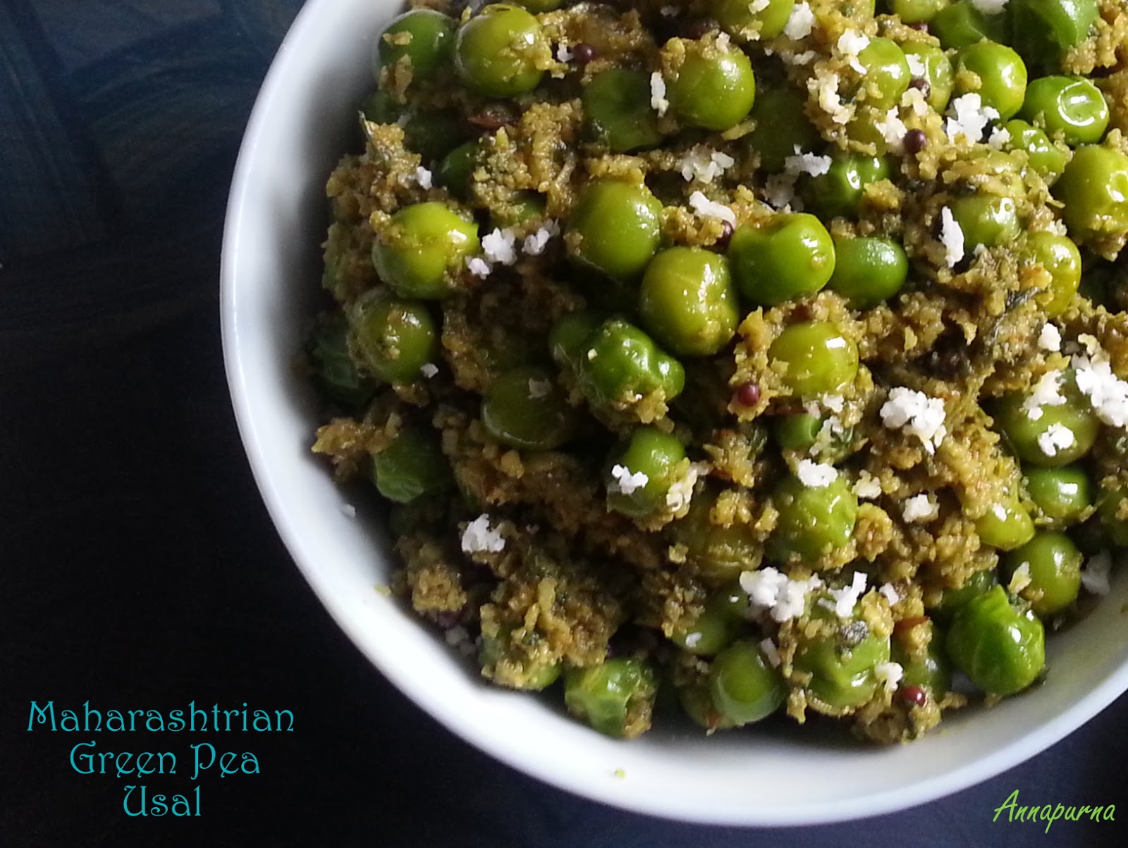 Annapurna Matar Usal / Green Pea Curry Recipe From The Maharashtrian