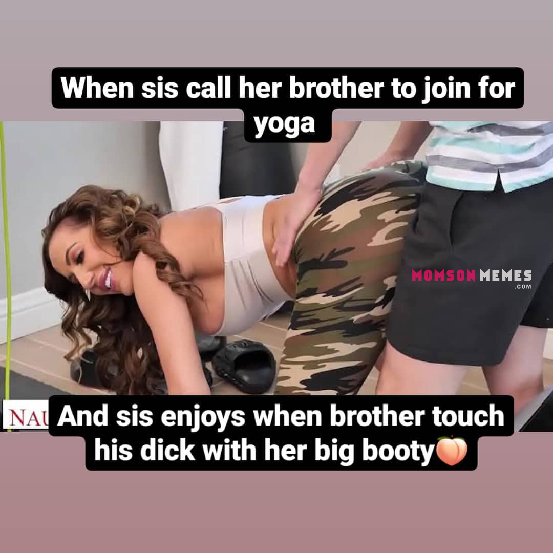 When sis calls her brother to join for yoga!