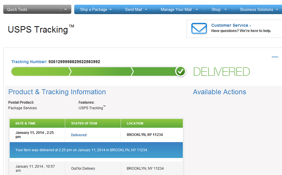 Once you enter the tracking number of an item(s) into the USPS Tracking web...