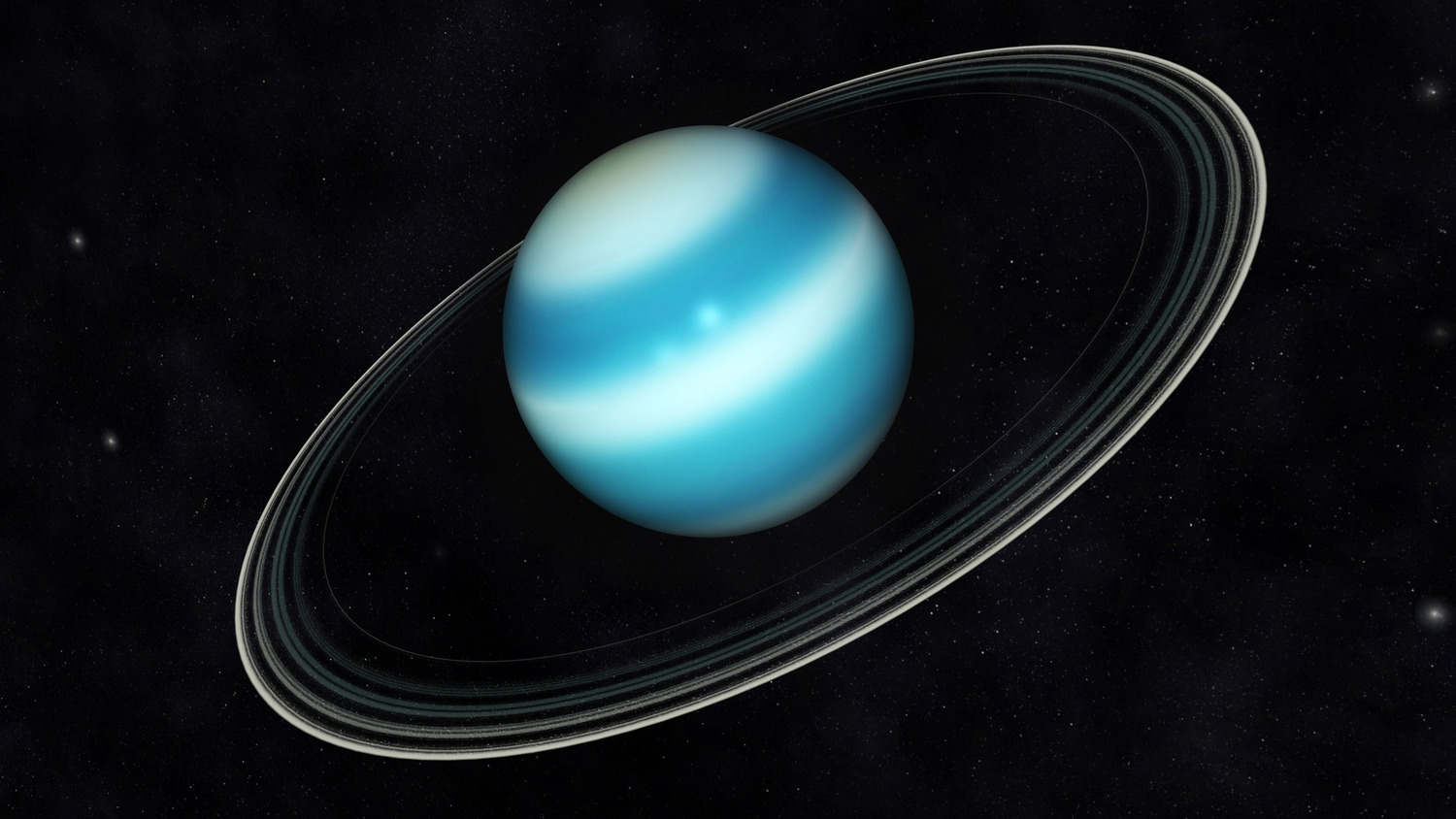 Image of In the Rings of Uranus - Illustration: The Uranus ring by Miller,  Ron (b.1947)