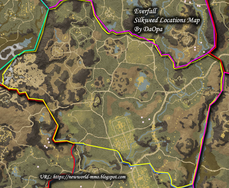 New World Everfall silkweed map