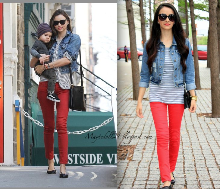 red jeans look