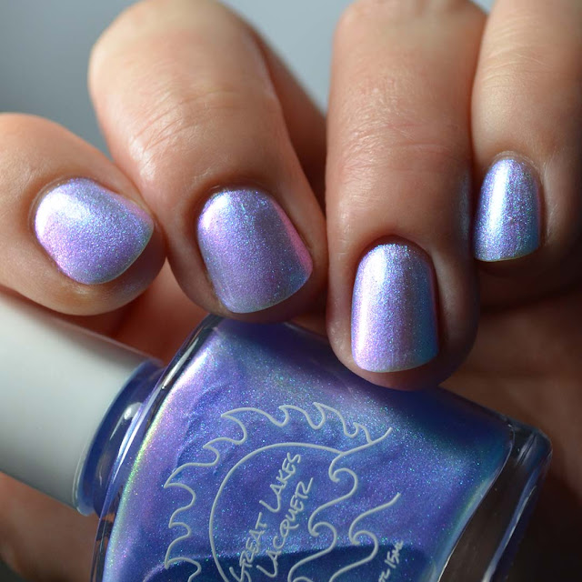 blue to purple shimmer nail polish swatch