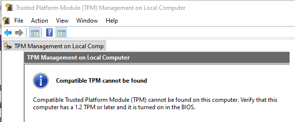 Проверьте TPM на компьютере