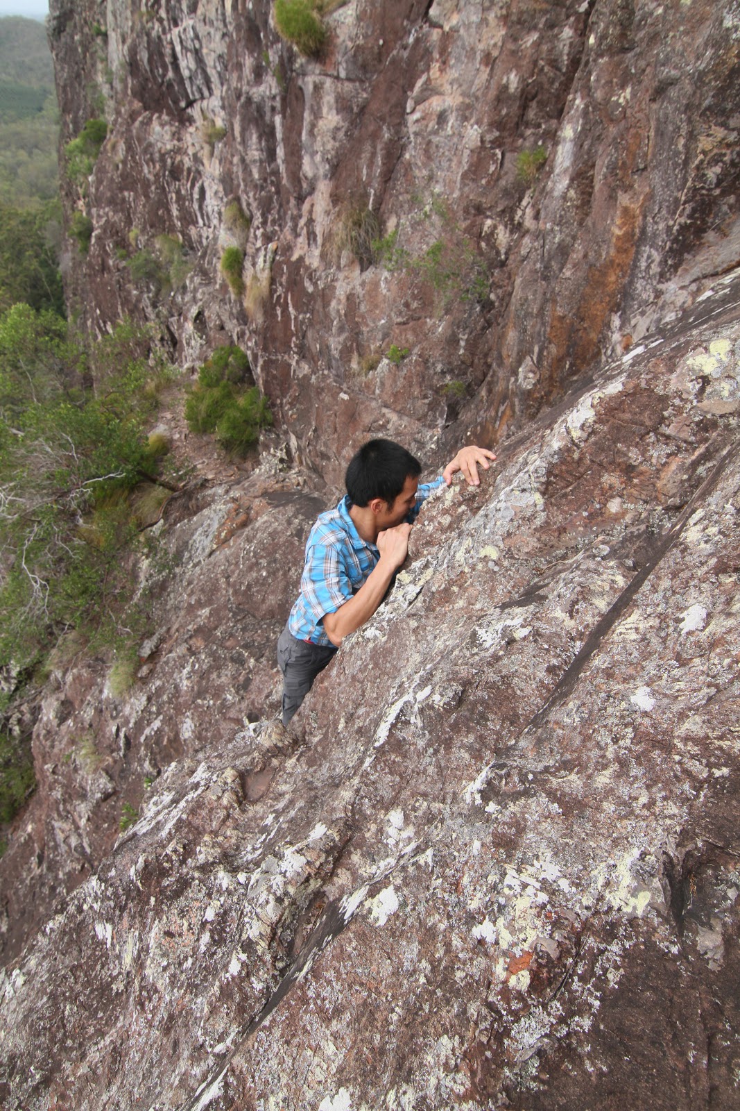 Running with horses Rock climbing in Mt Tibrogargan Not for the faint hearted