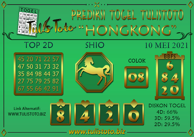 Prediksi Togel HONGKONG TULISTOTO 10 MEI 2021