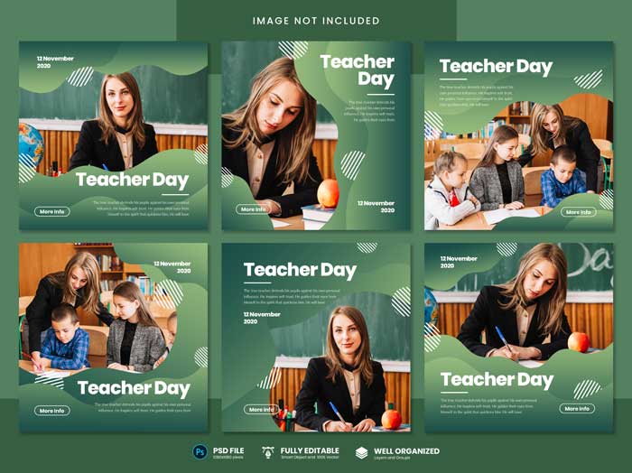 Teacher Day Social Media PSD Template Free Download Teacher Day Social Media PSD Template