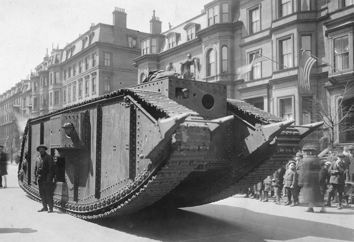 Original caption: American-built tank 