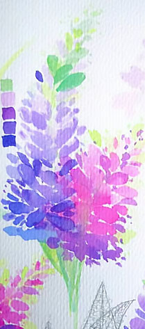 How to draw delphinium flower in watercolor tutorial