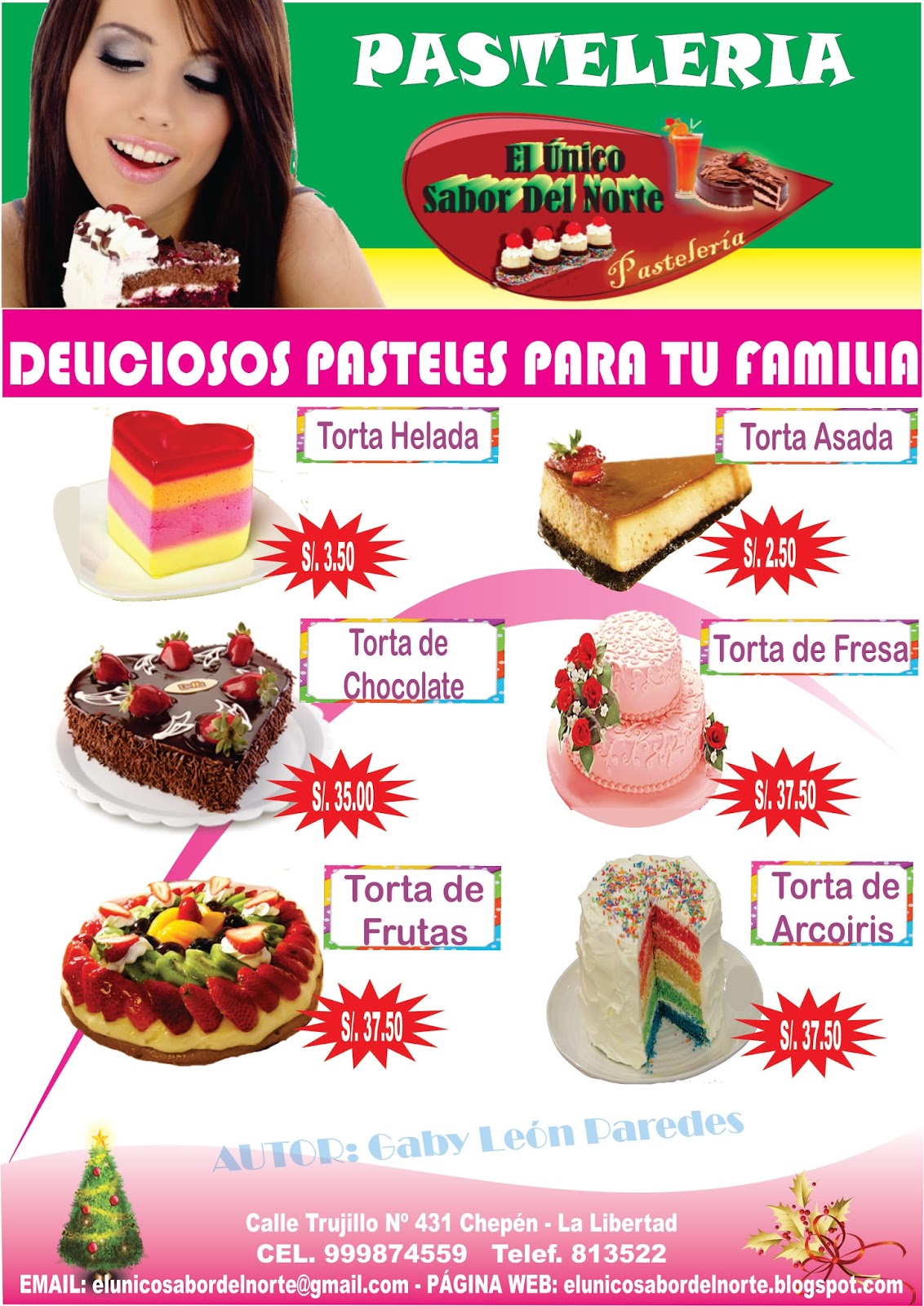 PASTELERÍA EL ÚNICO SABOR DEL NORTE CATALOGO 01 PASTELES