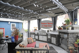 Outdoor Patio and Kitchen of Organizing Made Fun's home tour