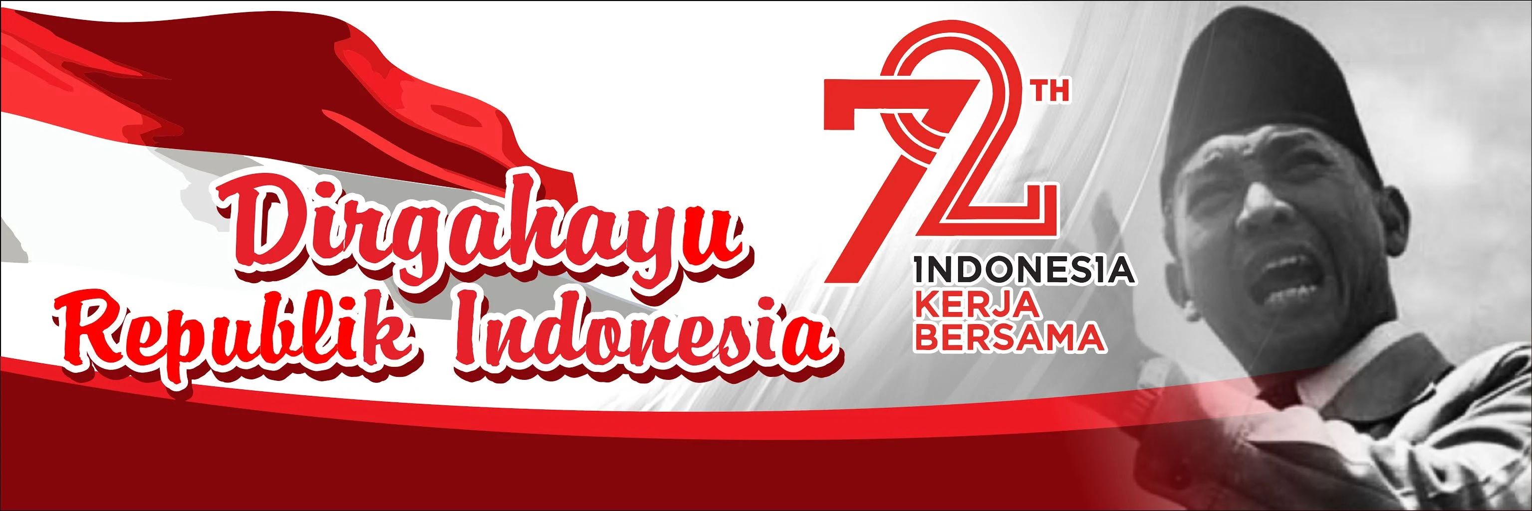 Banner 17 Agustus HUT RI 72 Tahun 2017 Free Download Indonesia Kerja Bersama