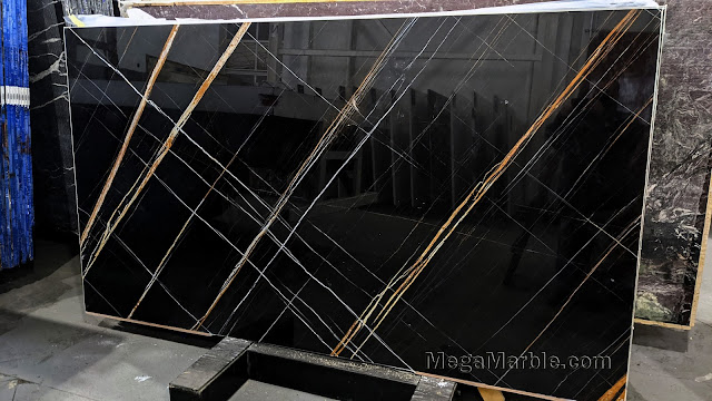 African St. Laurent Black Marble Stone Slabs