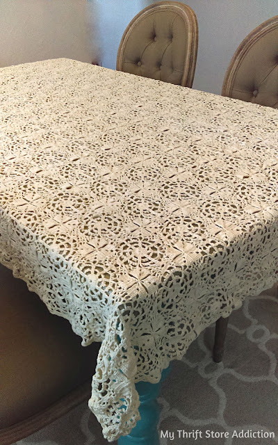 vintage crocheted tablecloth